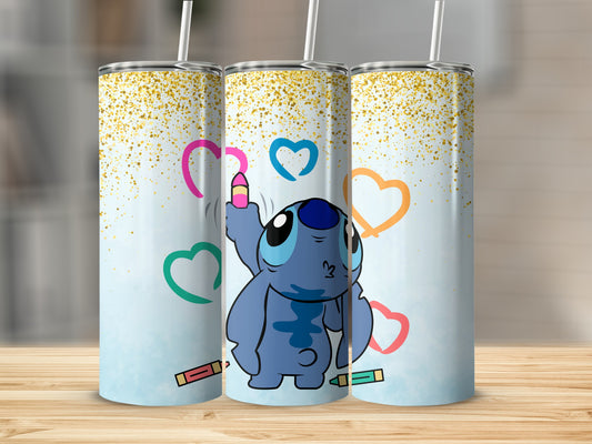 Cute Cartoon Character with Hearts Tumbler for Kids