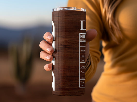 Brown Wooden Finish Insulated Travel Tumbler Cup