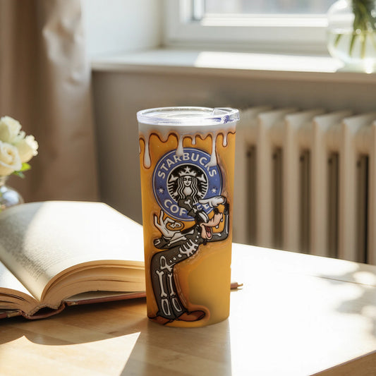 Starbucks Inspired Skeleton Drip Design Tumbler Cup