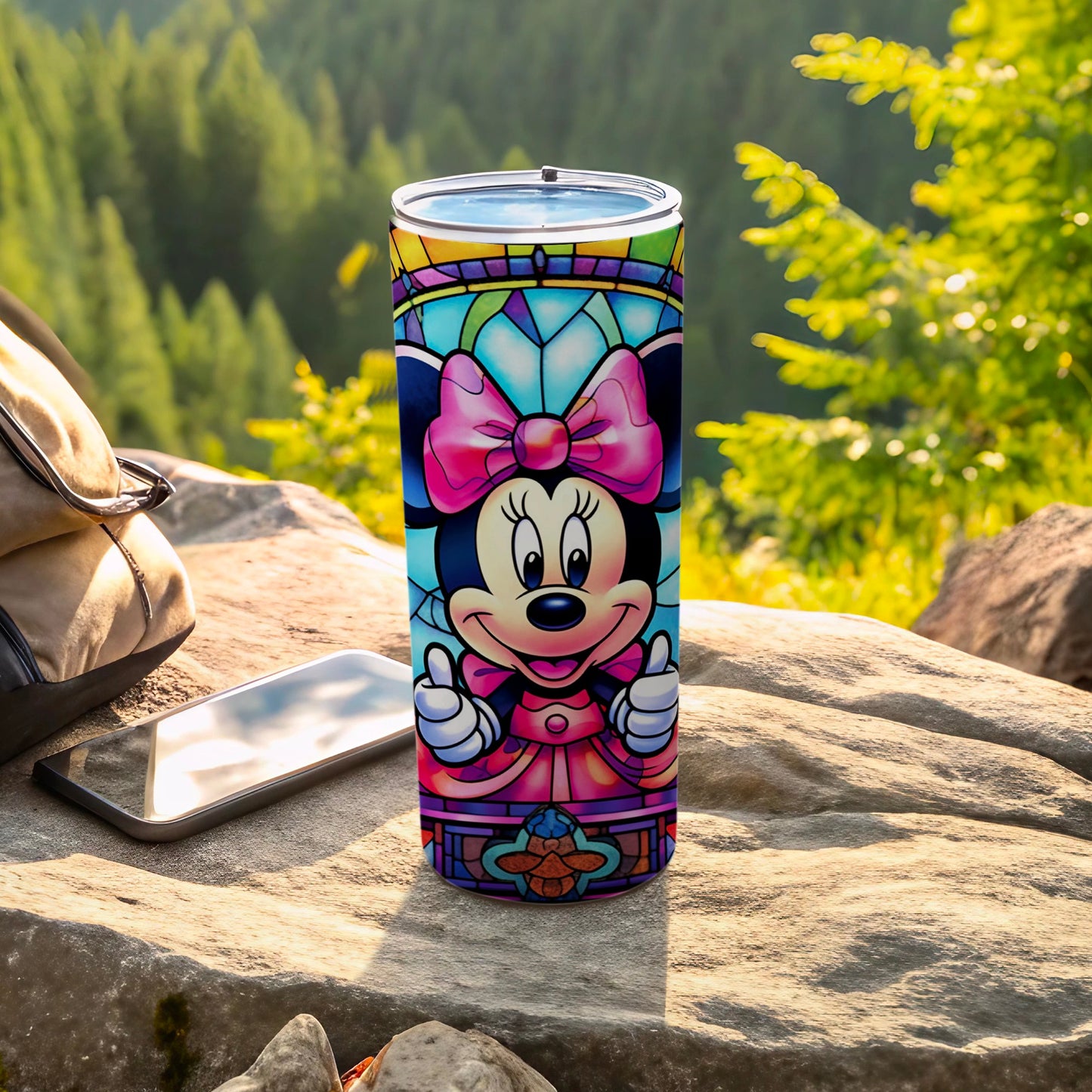 Cute Minnie Mouse Themed Travel Tumbler Cup