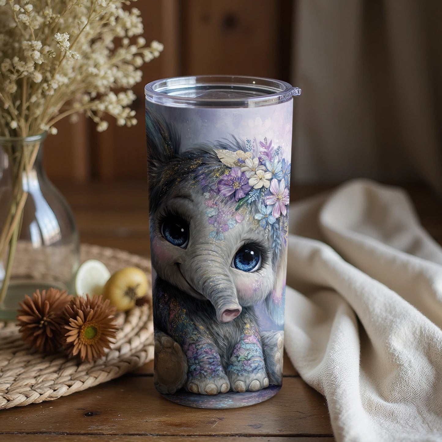 Adorable Floral Elephant Themed Tumbler for All Occasions