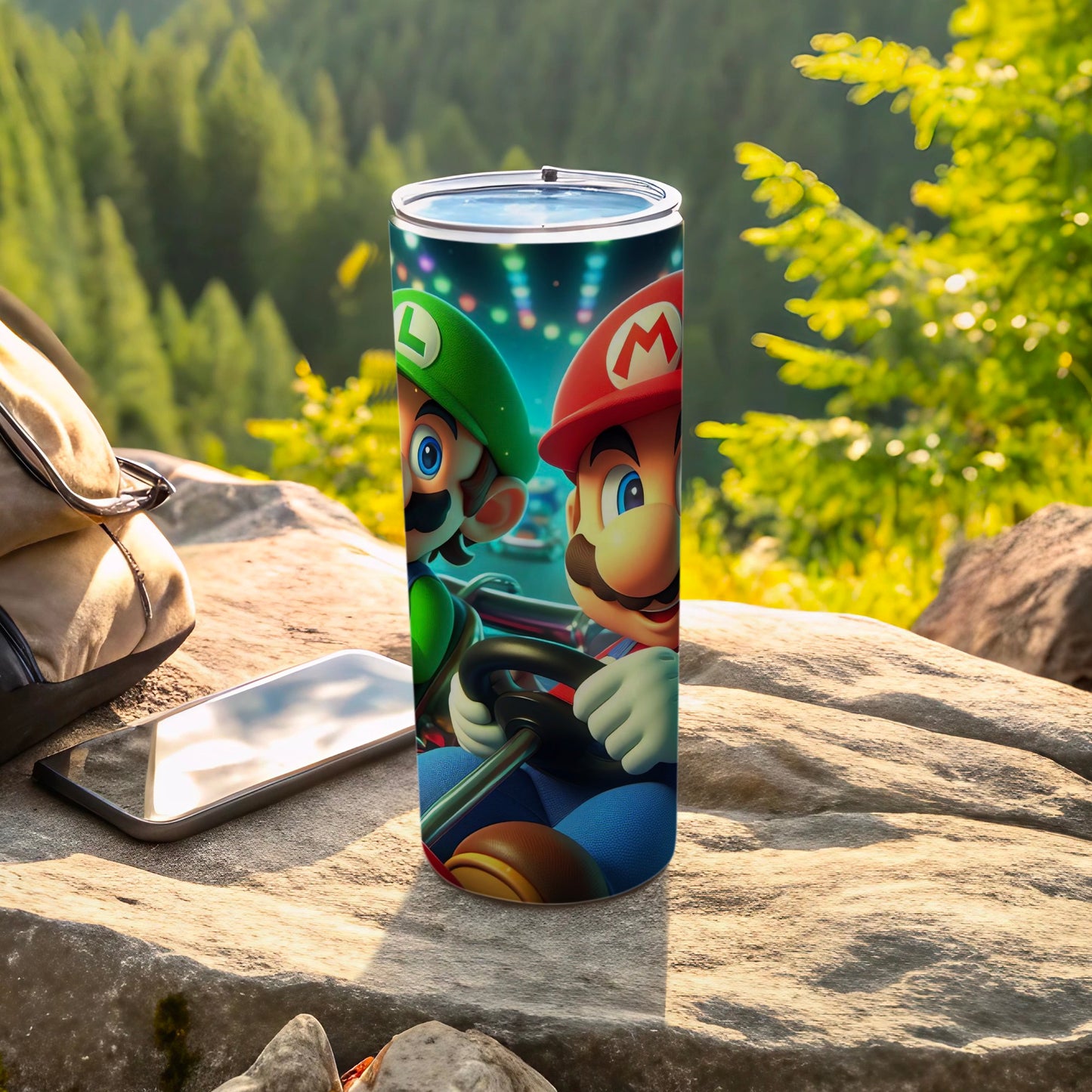 Mario and Luigi Adventure Design Travel Tumbler