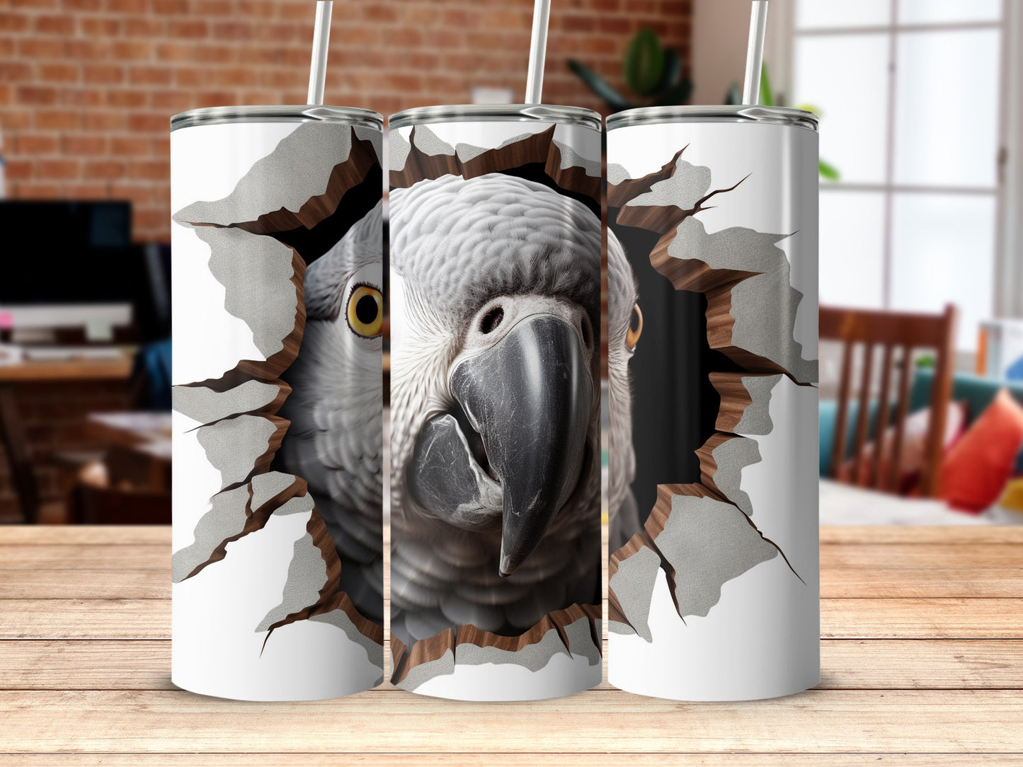 Realistic Grey Parrot Breaking Wall Cracked Tumbler product type
Grey Parrot, African Grey Parrot, Parrot Tumbler, Bird Tumbler, Animal Tumbler, Cracked Wall Design, Breaking Wall Art, Unique Tumbler, Gift For Bird Lovers, Pet Owner Gift, Tropical Bird Art, Wildlife Tumbler, Drinkware Cup, Insulated Tumbler, Parrot Head Art, Realistic Bird Art, Eye Catching Design, Custom Gift Idea, Parrot Graphic, African Parrot
