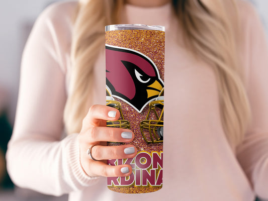 Arizona Cardinals Helmets Mascot Design Gold Tumblers