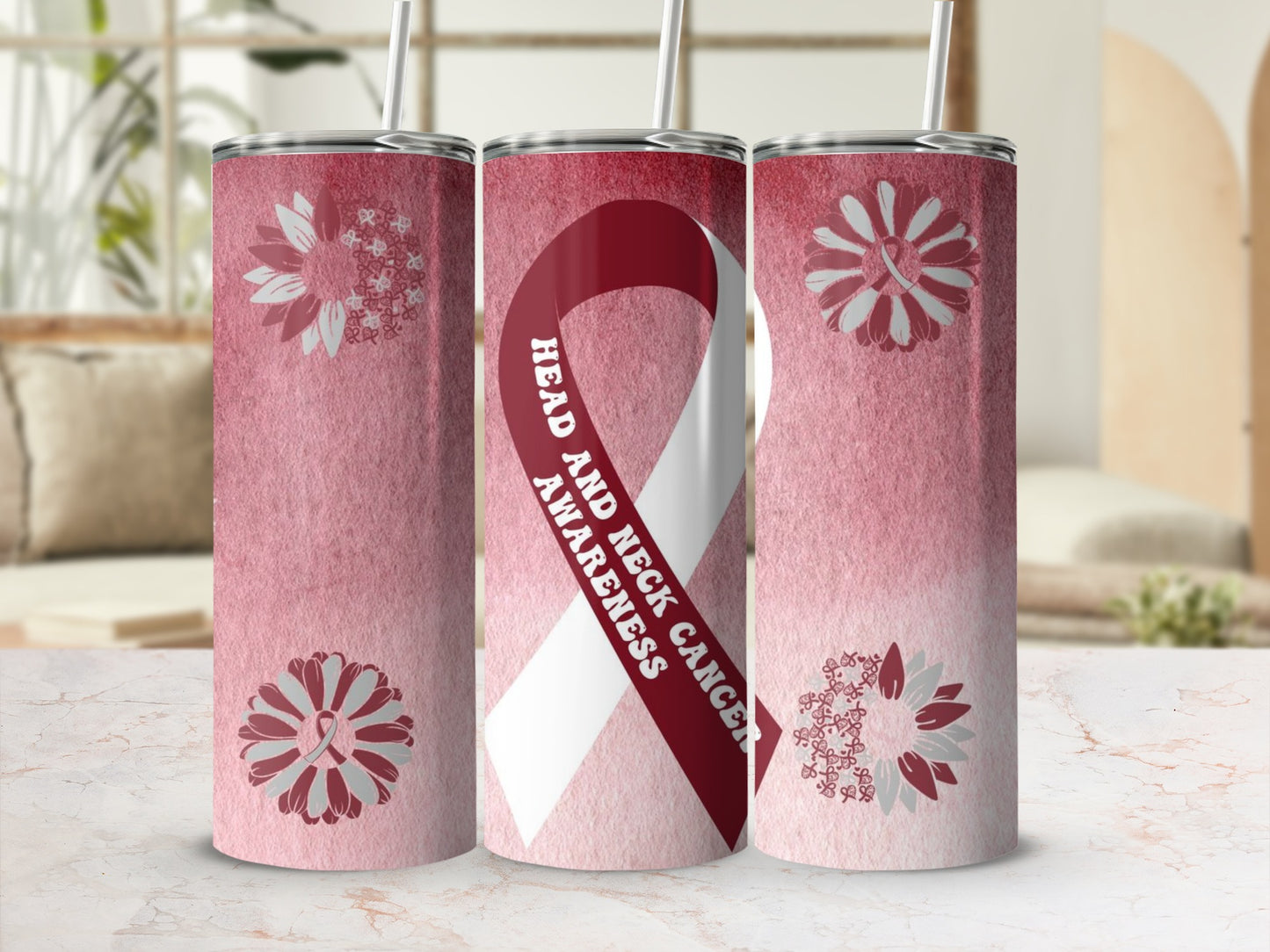 Head and Neck Cancer Awareness Tumbler Product