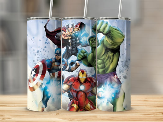 Superhero-Themed Tumblers Featuring Iconic Marvel Characters