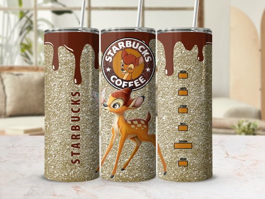 Disney Bambi Glitter Starbucks Coffee Tumbler Cup