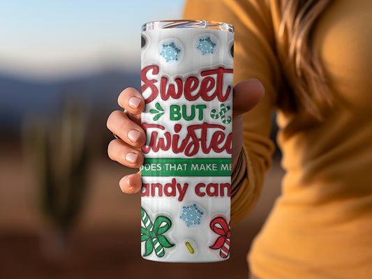 Sweet But Twisted Candy Cane Christmas Tumbler