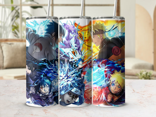 Vibrant Anime-themed Tumbler Featuring Iconic Characters