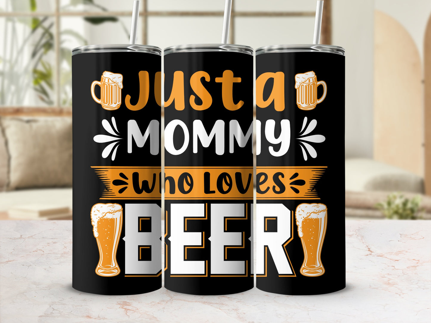 Just a Mommy Who Loves Beer Insulated Tumbler