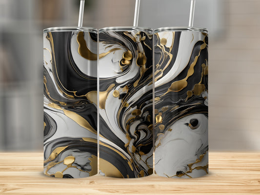 Black White Gold Swirl Abstract Marble Design product type