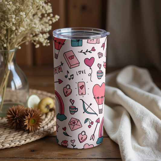 Cute Love Art Pattern Insulated Tumbler