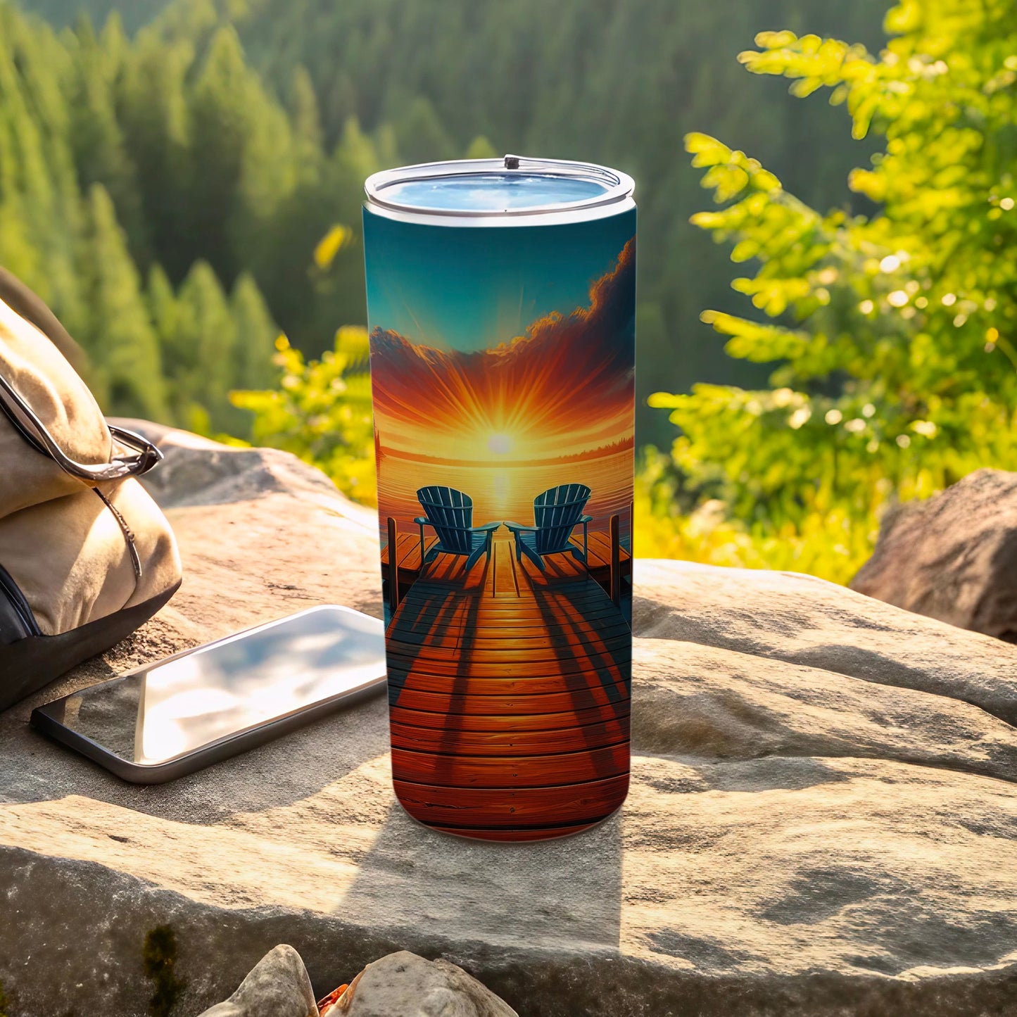 Adirondack Chairs Sunset Lake Dock tumbler product type