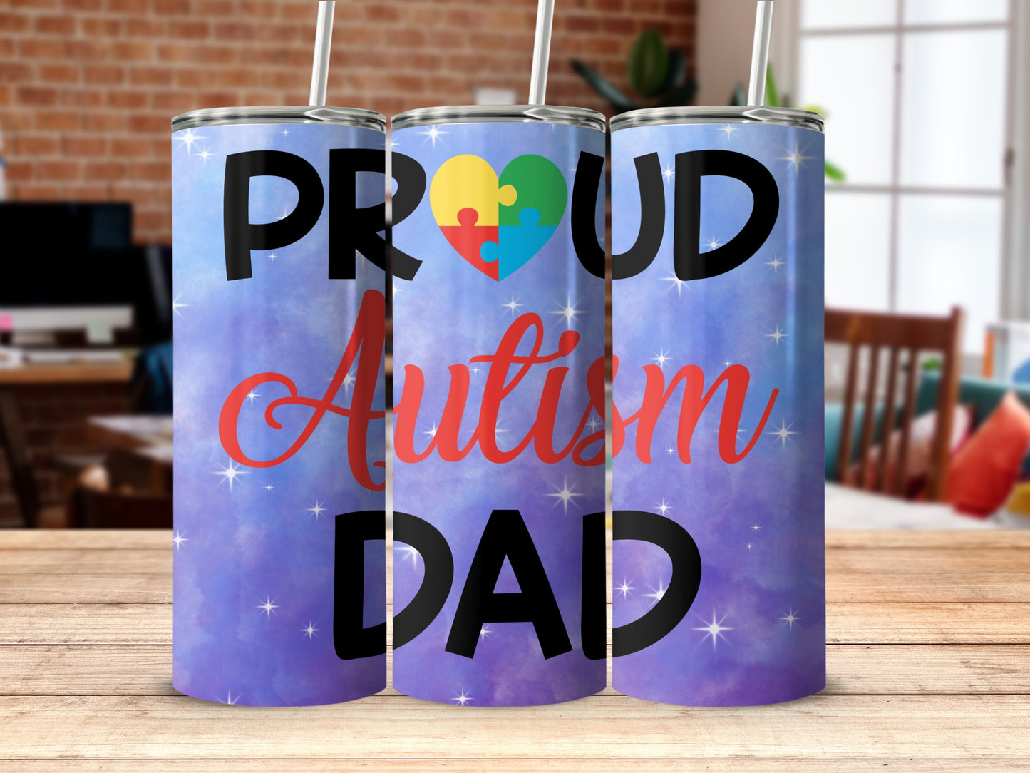 Proud Autism Dad Tumbler