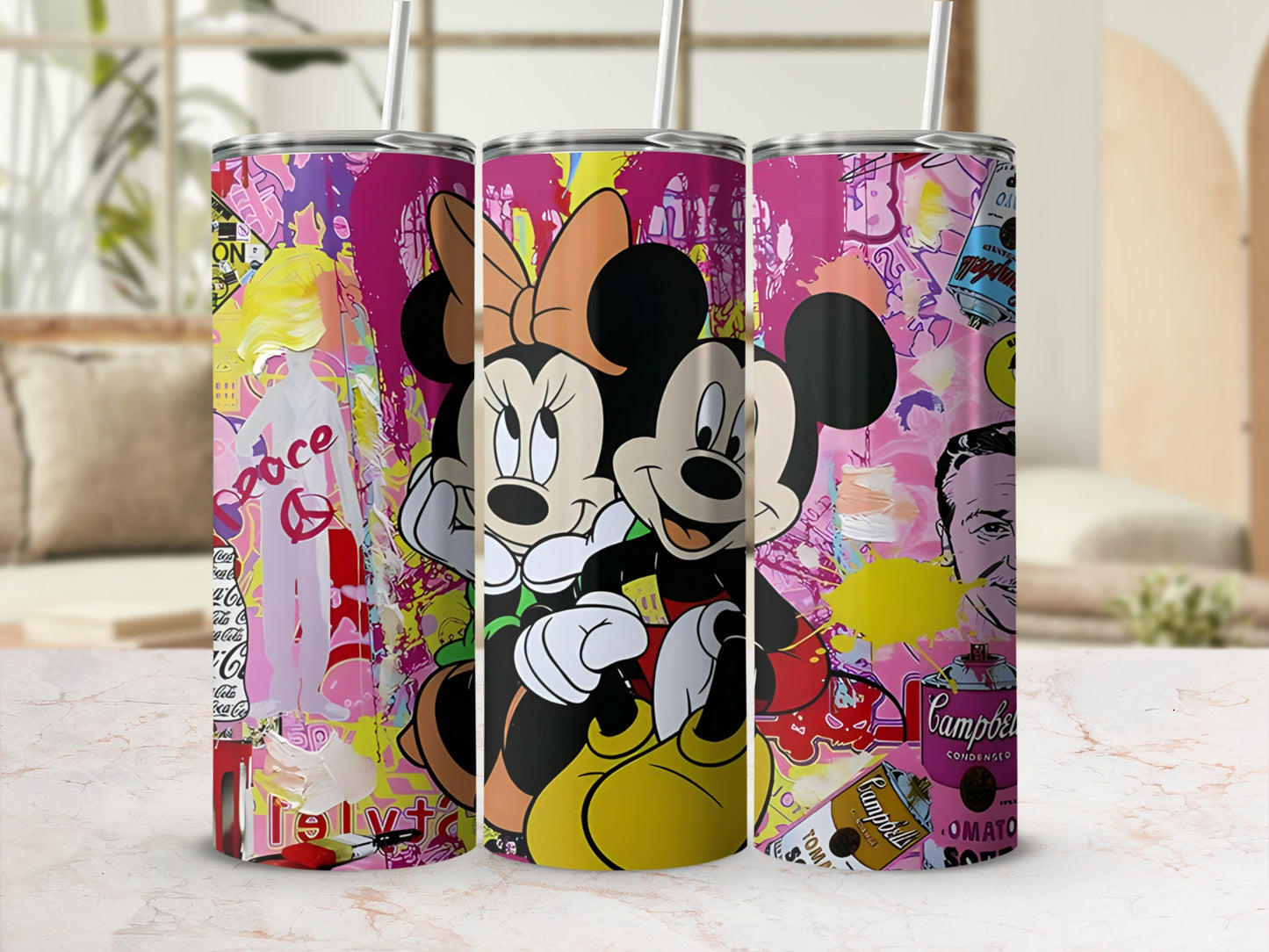 Colorful Pop Art Style Insulated Tumbler Design