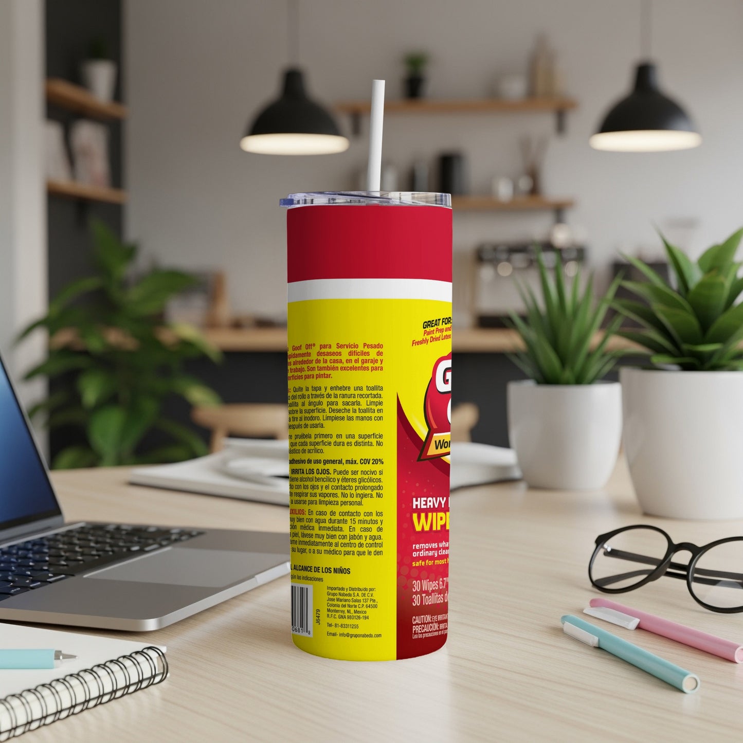 Goof Off Heavy Duty cleaner wipes with "HEAVY DUTY WIPES" text.