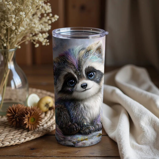 Adorable Raccoon Artwork Insulated Tumbler Product