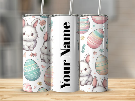Adorable Bunny and Easter Egg Design Tumbler