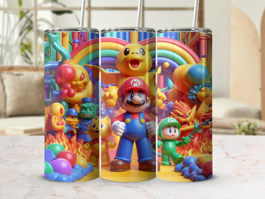 Colorful Super Mario Characters Adventure Tumbler