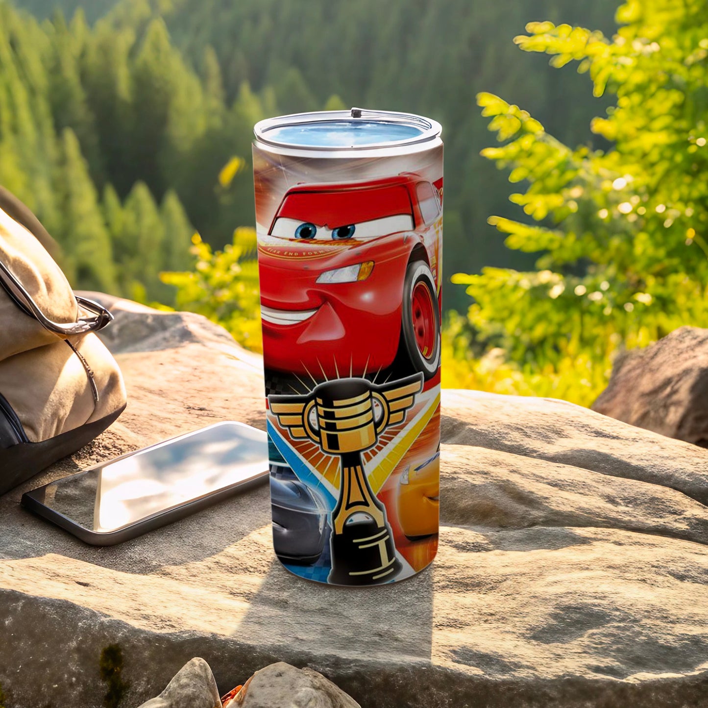 Cartoon Racing Car Design Insulated Tumbler for Kids