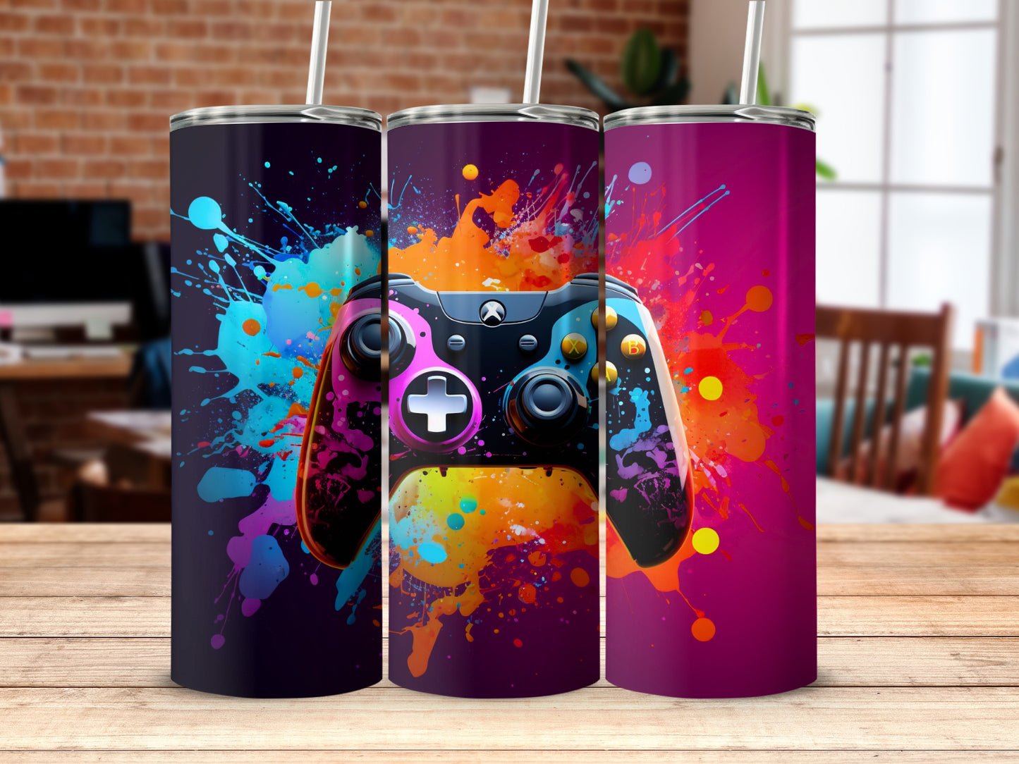 Colorful Gaming Controller Stainless Steel Tumblers