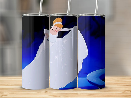 Cinderella Princess Scene Blue Themed Tumbler Product