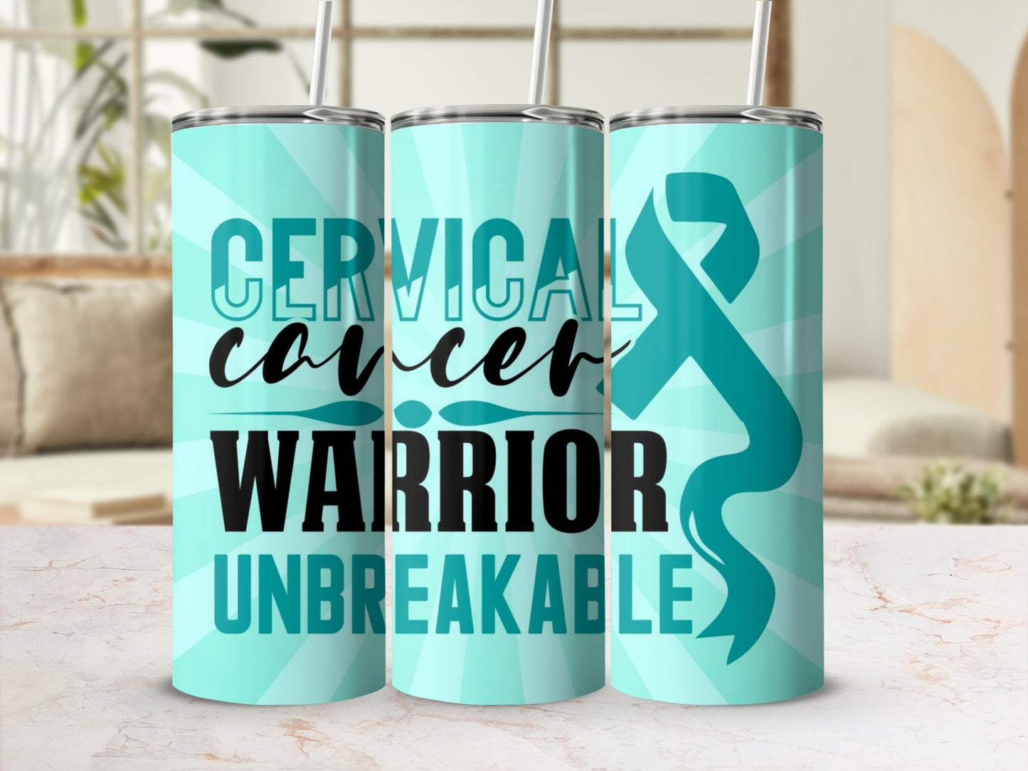 Cervical Cancer Warrior Unbreakable Awareness Tumbler