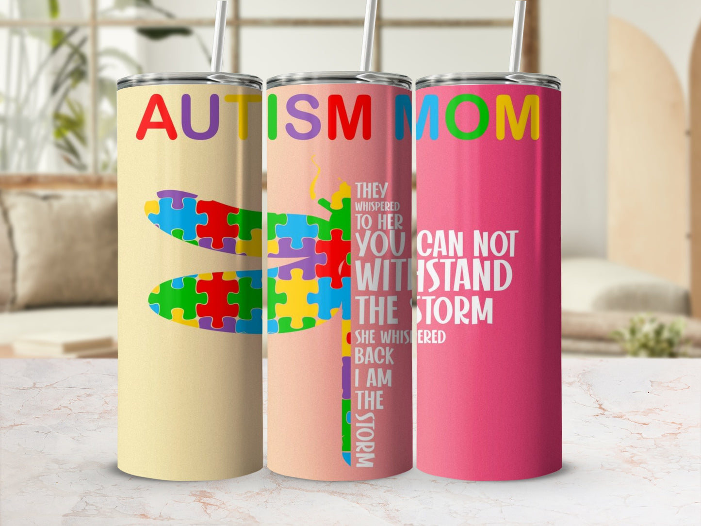 Autism Mom Colorful Puzzle Piece Tumbler Collection