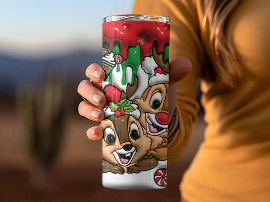Adorable Reindeer and Candy Christmas Tumbler