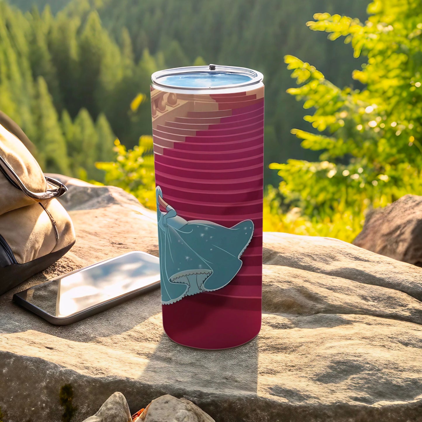 Elegant Princess and Stairs Tumbler for Beverage Transport