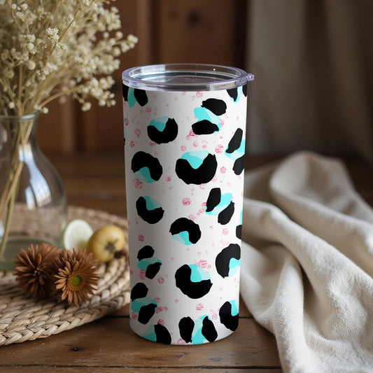 Stylish Polka Dots and Floral Patterned Tumbler Cup