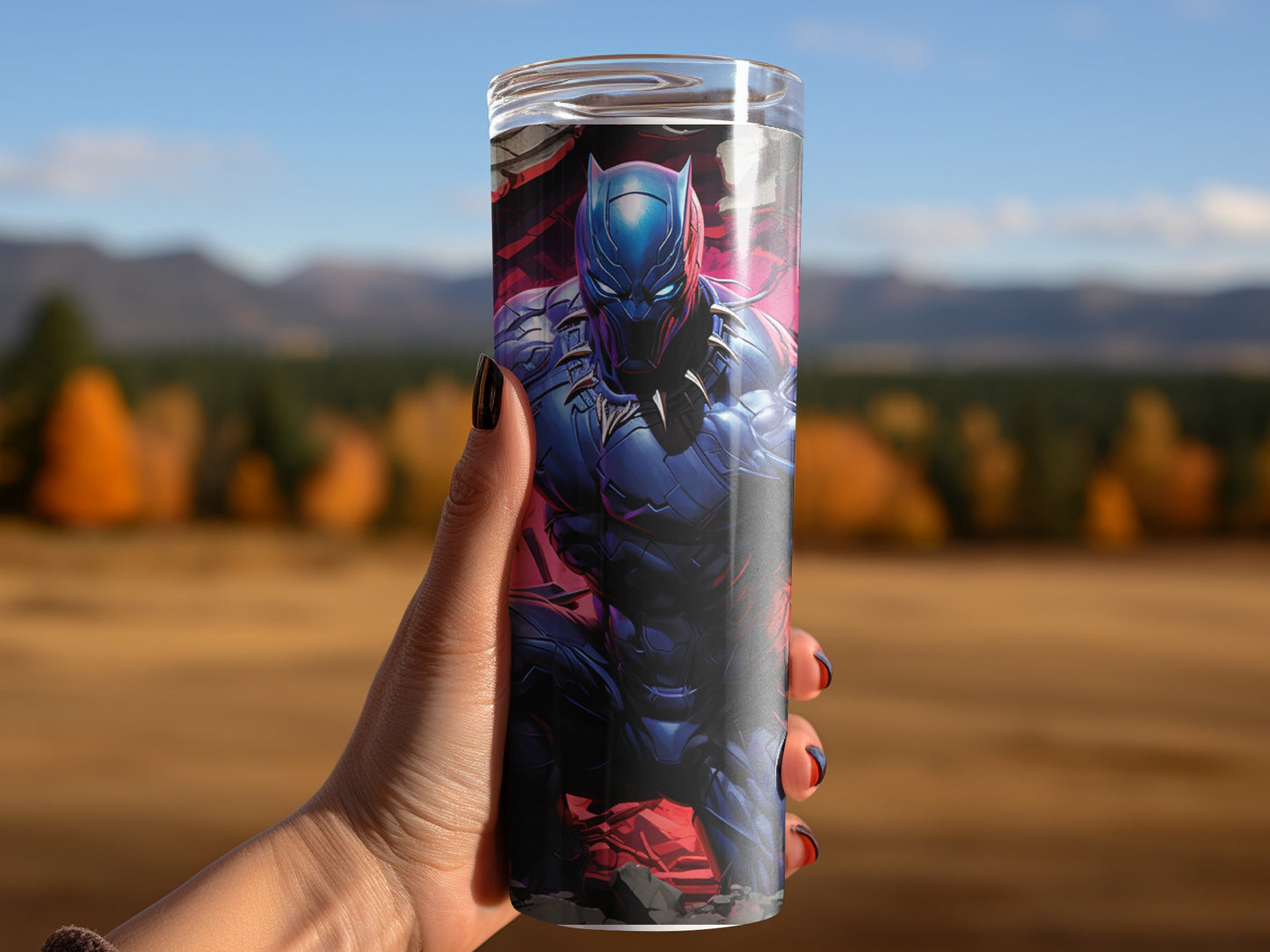 Black Panther Design Vibrant Tumbler