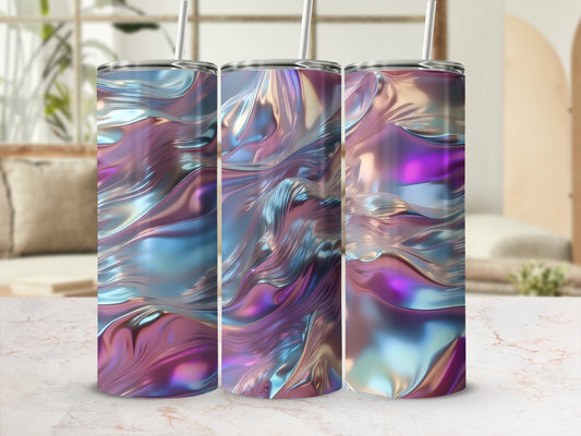 Iridescent Wavy Abstract Shimmering Fluid Tumbler product type