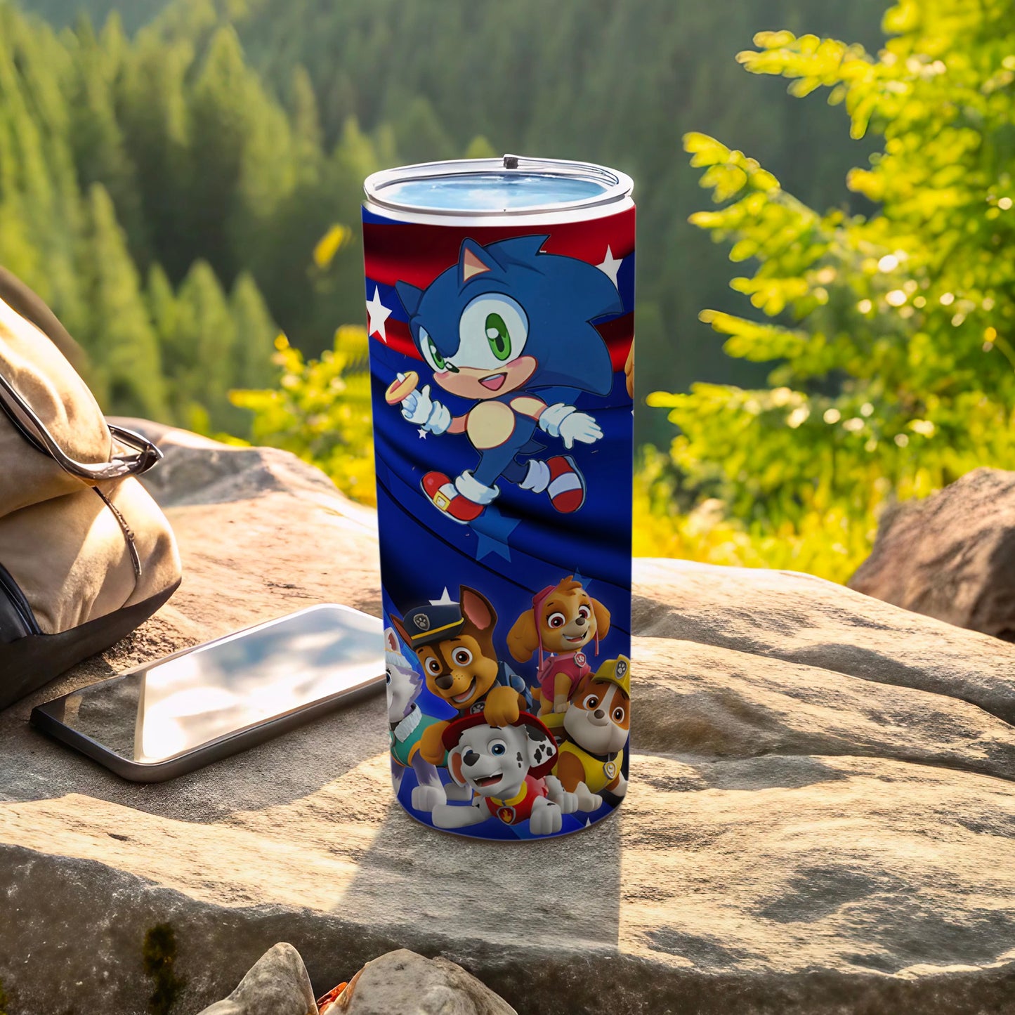 Sonic and Paw Patrol Themed Travel Tumbler Cup
