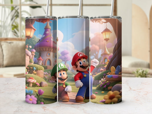 Vibrant Colorful Character Print Insulated Tumbler