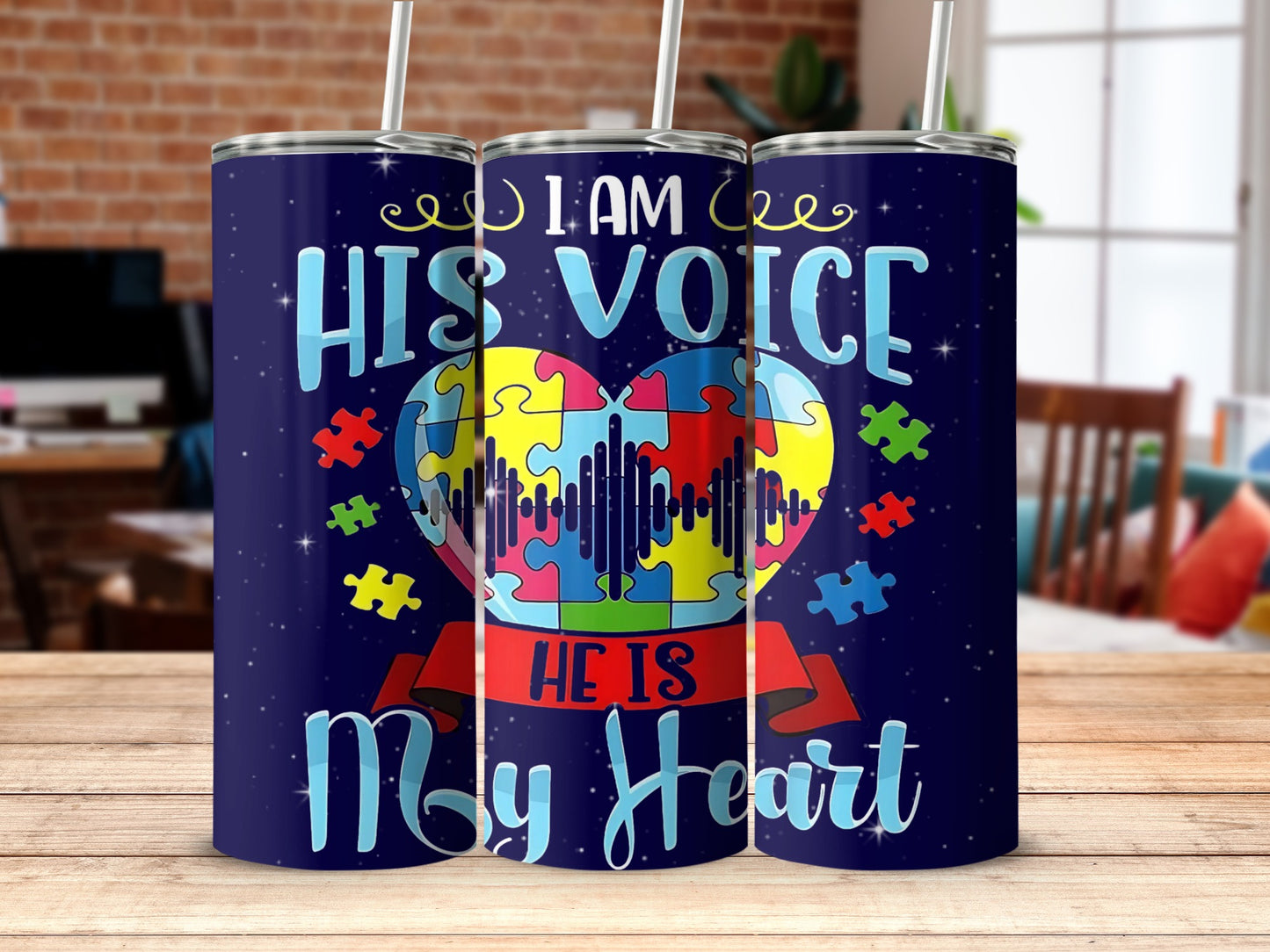 Puzzle Heart Autism Awareness Tumbler Cup