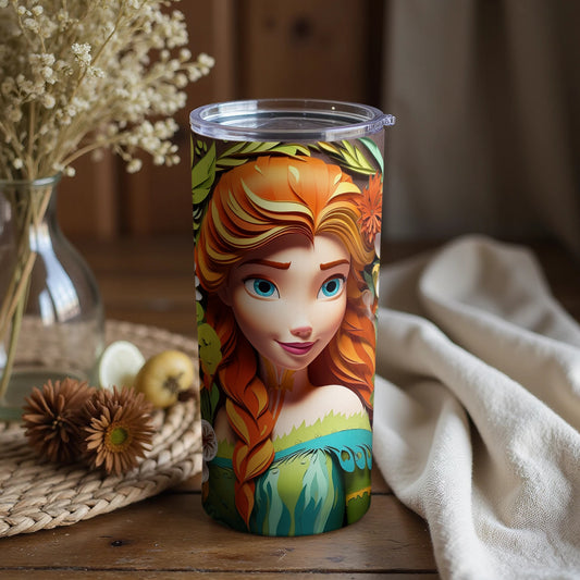 Colorful Artistic Floral Princess Design Tumbler