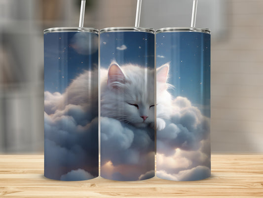 White cat sleeping dreamy cloudland starlight product type