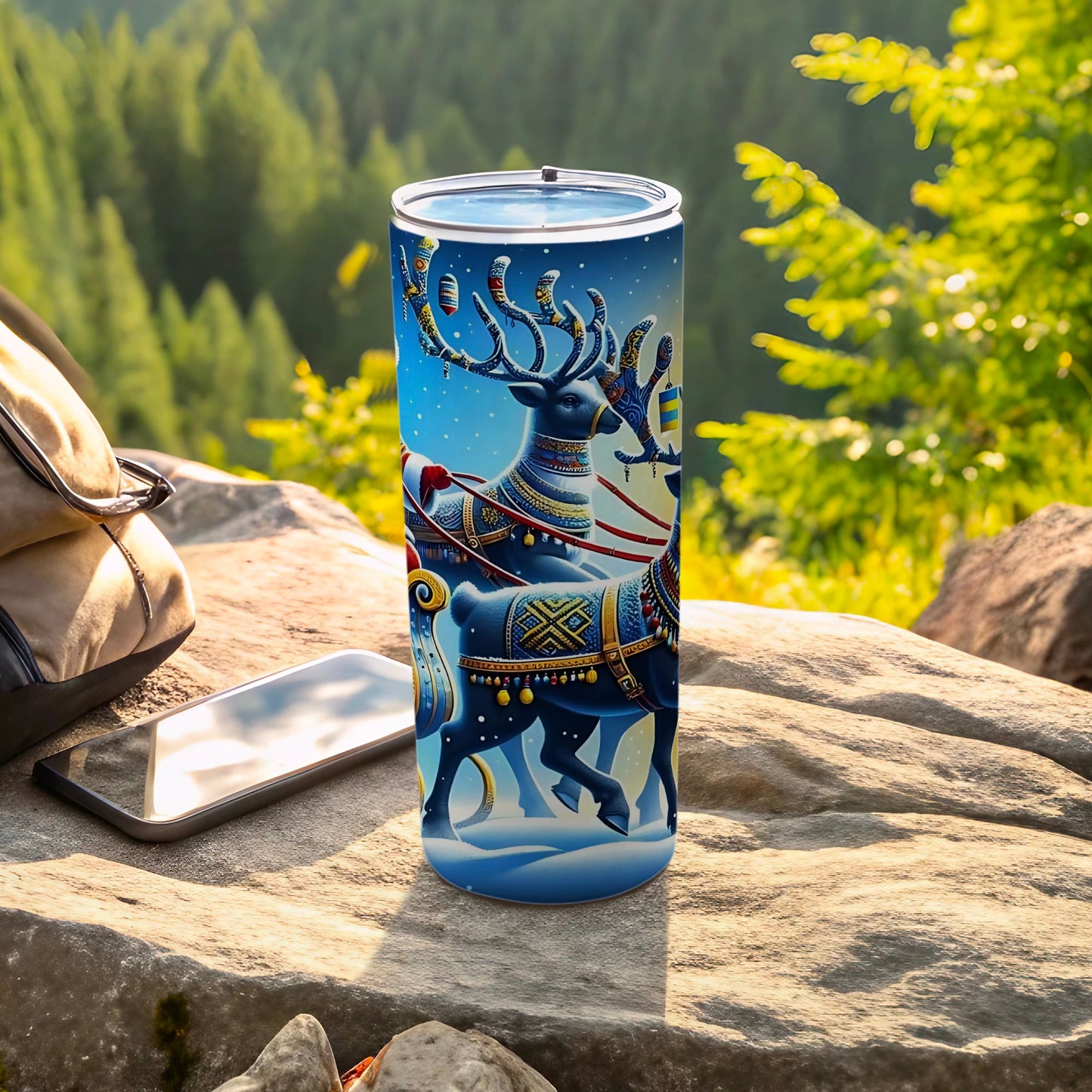 Festive Reindeer Insulated Christmas Tumbler