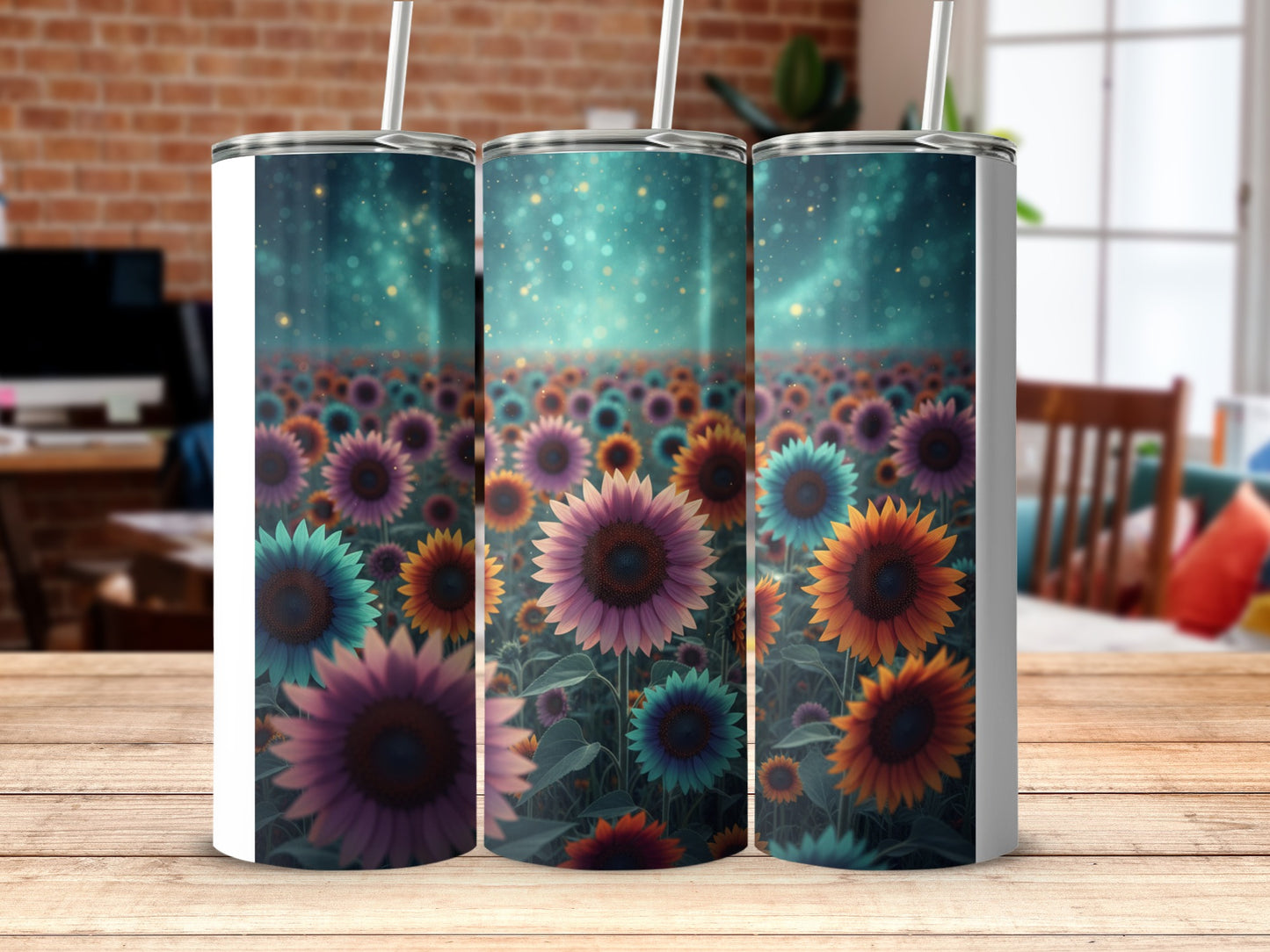 Vivid Sunflower Field Tumbler for a Magical Experience