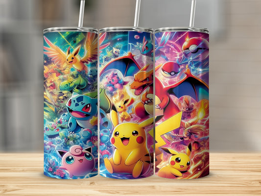 Colorful Character Tumbler with Straw 20 oz