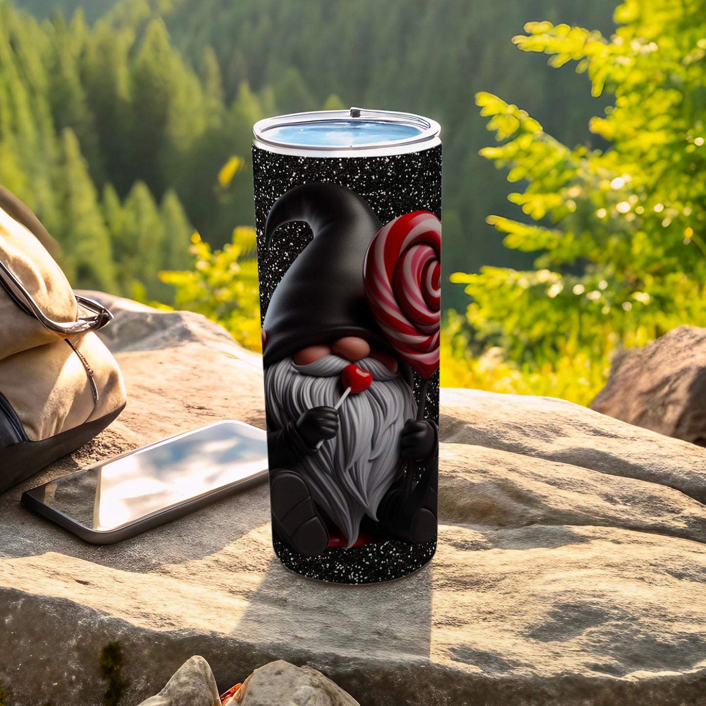 Gnome with Lollipop Tumbler for Outdoor Adventures