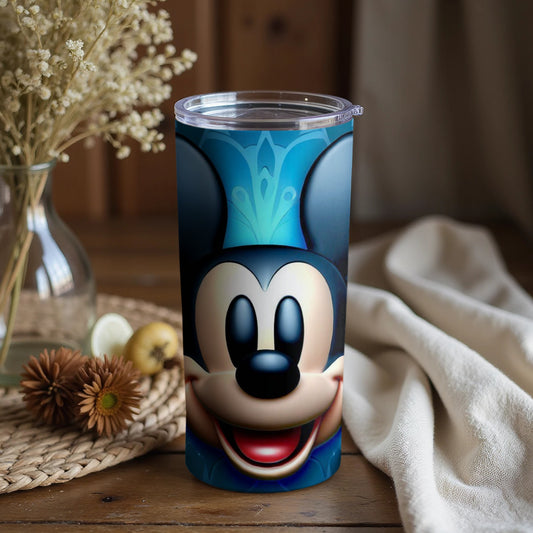 Mickey Mouse Blue Themed Tumbler with Smiling Mascot