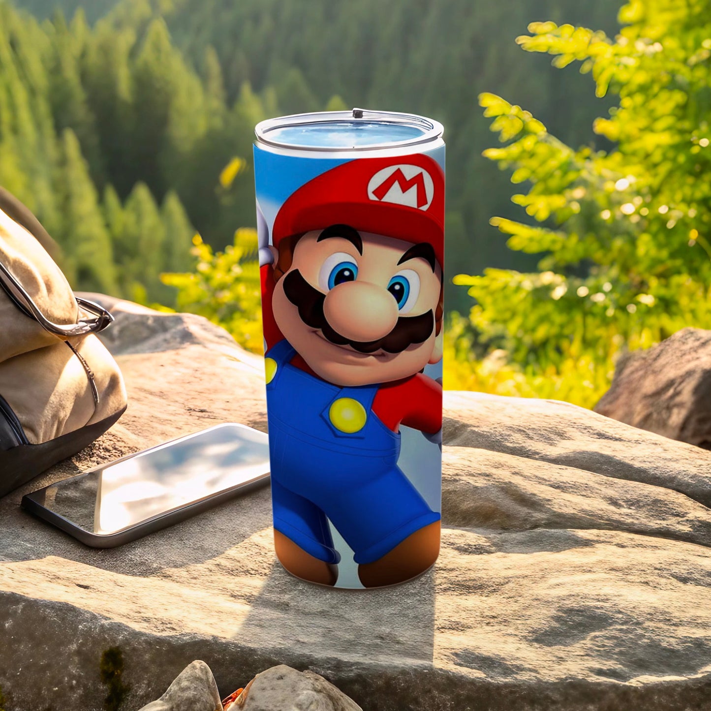 Vibrant Mario Character Design Travel Tumbler Cup