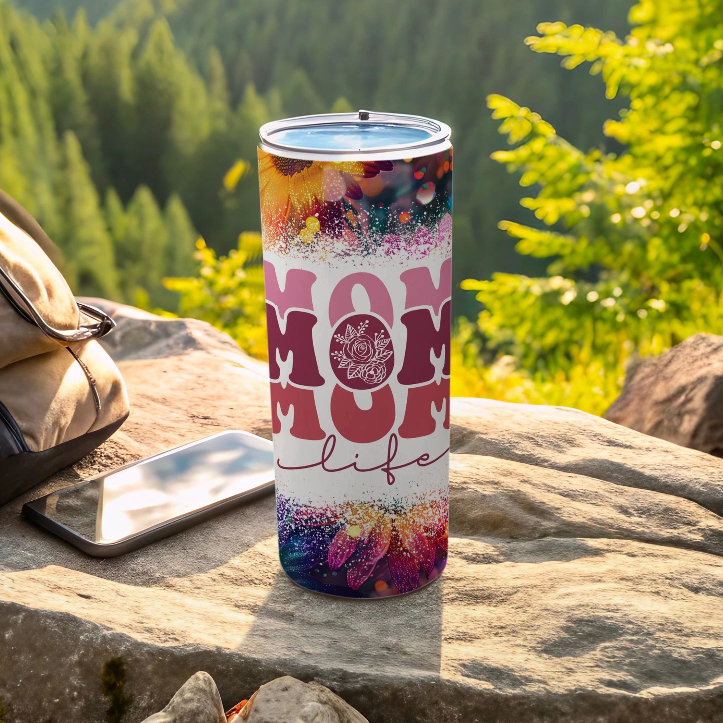 Vibrant Mom Life Floral Design Travel Mug for Moms