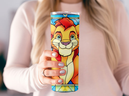 Colorful Cartoon Lion Design Tumbler for Everyday Use