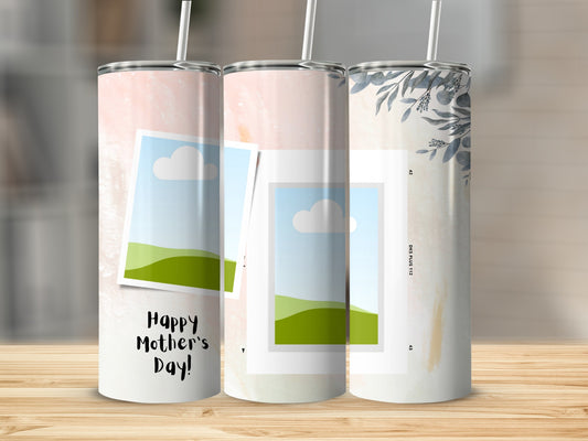 Tumblers with "Happy Mother's Day" text and photo placeholders.