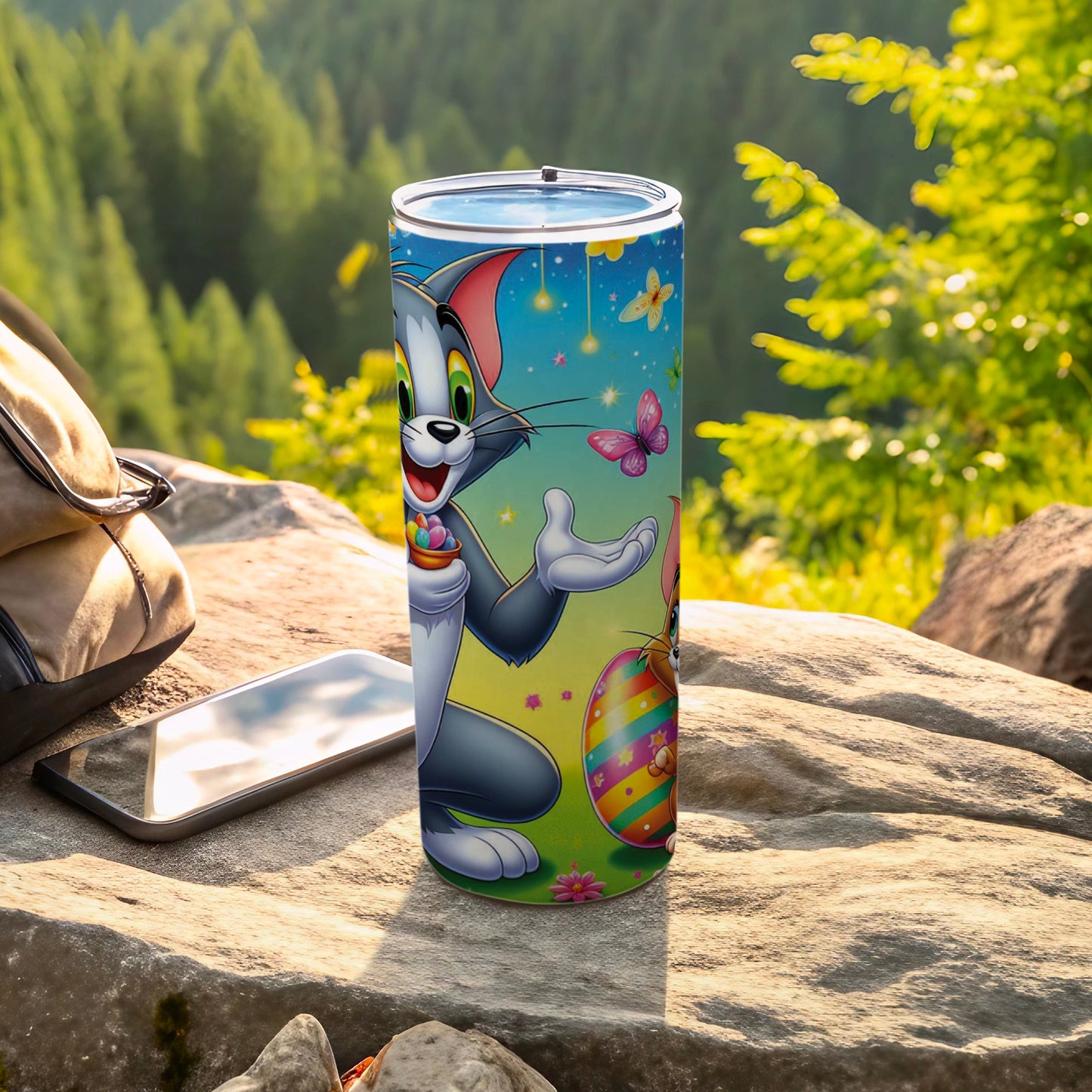 Tom Jerry Easter Eggs Butterflies Tumbler product type