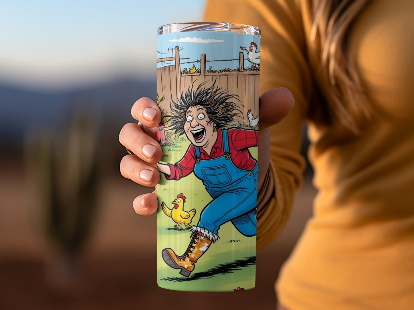Colorful Comical Farm Cartoon Character Tumbler