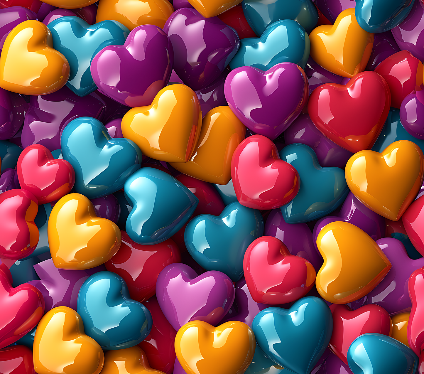 3D Puff Colorful Heart tumbler
